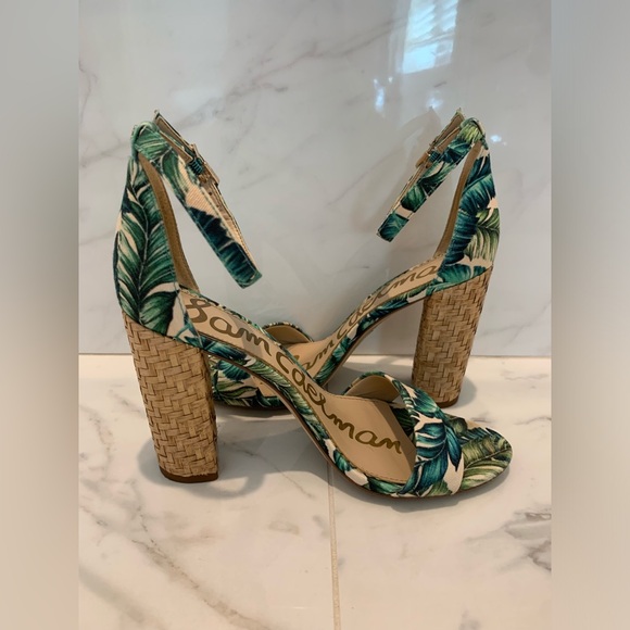 Sam Edelman Palm Print Sandal Block Heels (US 6) - Picture 5 of 5